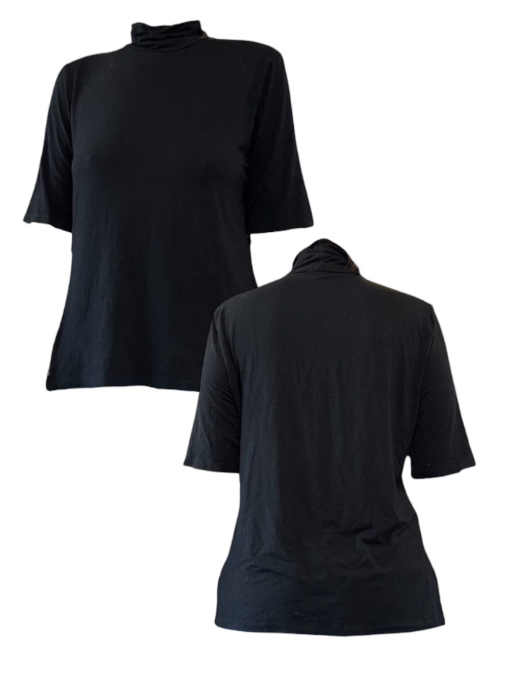 Ralph Lauren Black Turtleneck Short-Sleeve Top